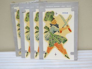 Vintage 1940s Old Stock Duro Decals,  6 Sheets,  Chef Design