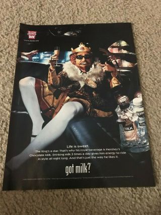 Vintage 2007 Burger King Got Milk? Poster Print Ad The King Rare