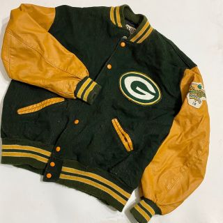 Vintage Green Bay Packers Delong Team Nfl Football Jacket Worn Sz Xl