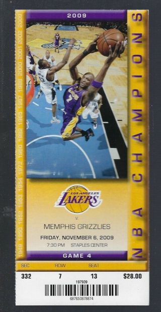 2009 Nba Los Angeles Lakers Full Ticket - Kobe Bryant 24,  000 Points