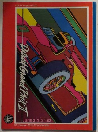 Formula 1 World Championship Racing Program Detroit Grand Prix 2 1983
