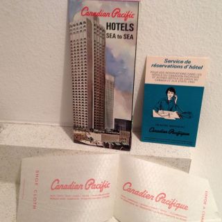 Vintage Canadian Pacific Hotels Brochure & Collectors Shoe Cloth