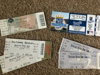 Baseball Ticket Stubs Phillies,  Orioles And Royals