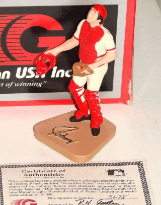JOHNNY BENCH Cincinnati Reds Hall Of Fame Catcher 1989 Gartlan USA Mini Figurine 2