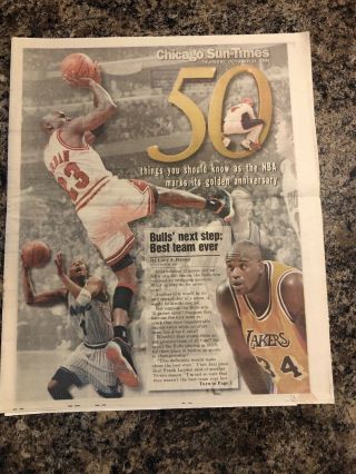 1996 Chicago Bulls Basketball Newspaper.  Nba Preview,  Michael Jordan