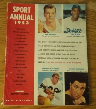 Sport Annual 1953 Mickey Mantle World Series,  Jackie Robinson,  Dimaggio,  Musial