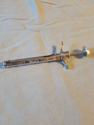 Vintage Wyeth Tubex Stainless Steel Metal Syringe Tool Medical Veterinary