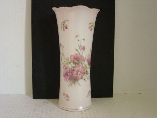 Vintage 1988 Cor Hibiscus Pattern Porcelain Vase