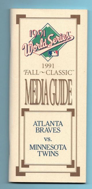 1991 World Series Minnesota Twin Atlanta Braves Media Guide