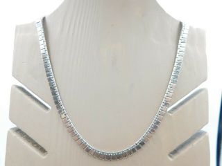 Vintage Signed Monet Silver Tone Choker Chain Link Necklace 16.  5”