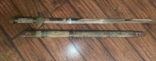 Antique Sword - 40 Inch - Asian? Middle Eastern? Foreign - Sheeth - Military?nr