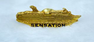 Vintage Carnival Cruise Line Ship " Sensation " Lapel Hat Cap Pin