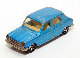 Vintage Majorette 234 Simca 1100 Ti 1/60 In Metallic Blue.  Made In France