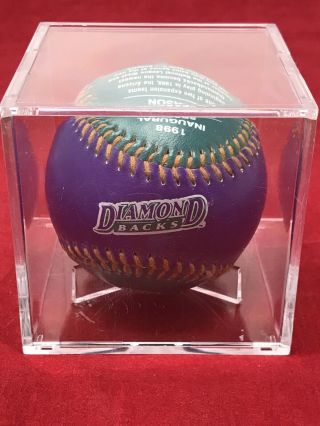 Arizona Diamondbacks 1998 Inaugural Season Vtg Purple & Green Baseball & Box