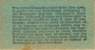 Railway ticket SR Pullman Parlour Car 