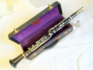 Vintage Buisson L P Clarinet In B Simple System Woodwind Instrument W/ Case