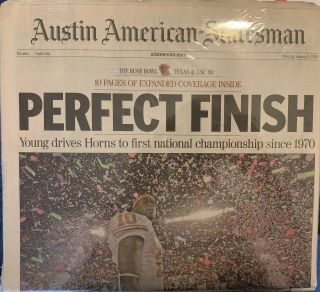 2006 Texas Longhorns Austin American Statesman Paper National Championship