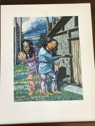 Vintage Native American Indian Print By Gray - Wolf