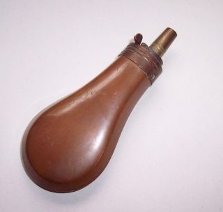 Vintage Antique Copper Shot Powder Flask