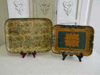The Best Old Vintage Set Of 2 Florentine Trays Made In Italy Japan