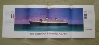 Ss Norway X Ss France 1993 Foldout Norwegian Cruise Line