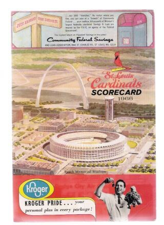 June 22 1966 Scorecard St.  Louis Cardinals York Mets Busch Stadium Lou Brock