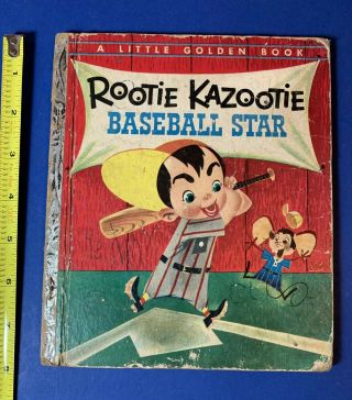Vintage 1954 Little Golden Book Rootie Kazootie Baseball Star 1950s 1st Edition