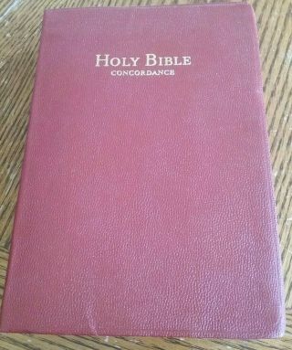 Vintage Holy Bible King James Version Red Letter Concordance - Very Good