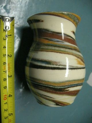 Vintage Desert Sands High Gloss Swirl Vase 4  Tall