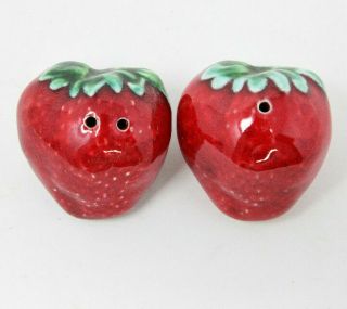 Vintage Strawberry Salt And Pepper Shakers Arcadia Ceramics