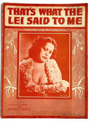 1927 Hawaiian Vintage Sheet Music That 