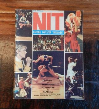 1973 Nit College Basketball Program Rutgers Vs Minnesota Manhattan Vs Alabama