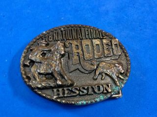 Vintage 1978 Hesston Nfr National Finals Rodeo Western Award Belt Buckle