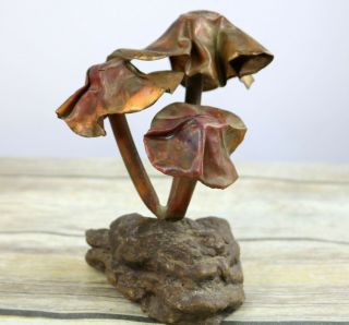 Brutalist Copper Mushroom Sculpture Mcm Mid Century Modern Vintage 1960s 1970s