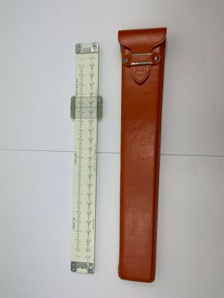 Vintage Simplex Pickett Model N901 - T Slide Rule Math Rule With Leather Sleeve