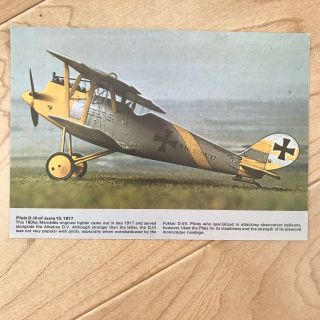 1917 German Pfalz D Iii Airplane Vintage Postcard Wwii Chrome Collectors Series