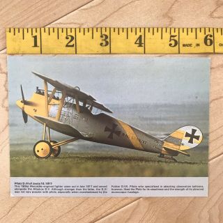 1917 German Pfalz D III Airplane Vintage Postcard WWII Chrome Collectors Series 3