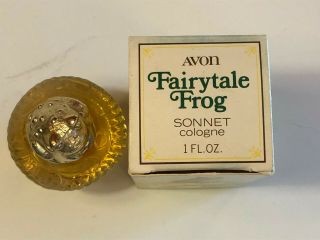 Vintage Avon Fairytale Frog on Mushroom Sonnet Cologne 1 oz Full Bottle 2