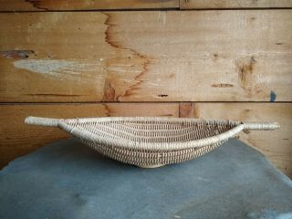Large Antique/vintage Native American Handmade Honeysuckle Basket W/ Handles