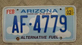 A71 - Arizona Embossed Alternative Fuel License Plate Af - 4779