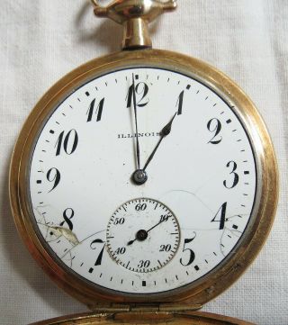 Illinois 405 Timekeeper Pocket Watch 17j 12s OF 25y GF Case Vtg Antique 2