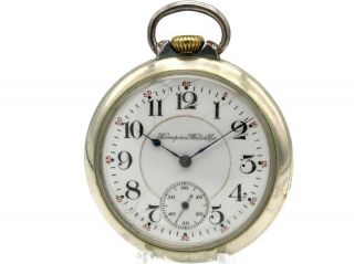 Antique Hampden Wm Mckinley Model 5 16s 21j Lever Set Pocket Watch Nr 8213 - 10