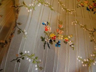 Stunning 19th Century French Lyon Silk Brocade Floral Panel Garlands (c)