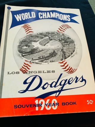 Vintage 1960 Los Angeles Dodgers World Champions Mlb Yearbook