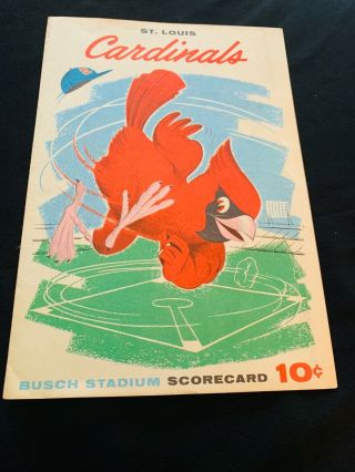 St.  Louis Cardinals Scorecard 1960 - Vs Pittsburgh Pirates - Busch Stadium - Histor.