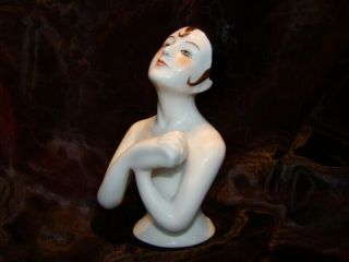 Art Nouveau Style Half Doll Figurine Pierrot Half Doll Pincushion Arms Away Art