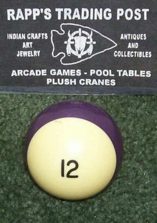Vintage Bakelite 12 Replacement Pool Billiard Ball 2 1/4 " Arcade Bar Twelve