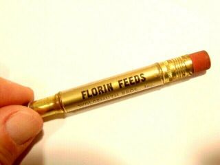Vintage Advertising Bullet Pencil: Florin Feeds,  Wolgemuth Bros. ,  Florin,  Pa