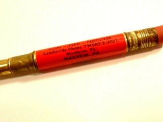 Vintage advertising bullet pencil: Quality Feeds,  Eli M.  Wolgemuth,  Manheim,  PA 3