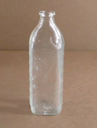 Vintage Anchor Hocking 8 Ounce Baby ? Glass Bottle Embossed Kittens Or Cats Play